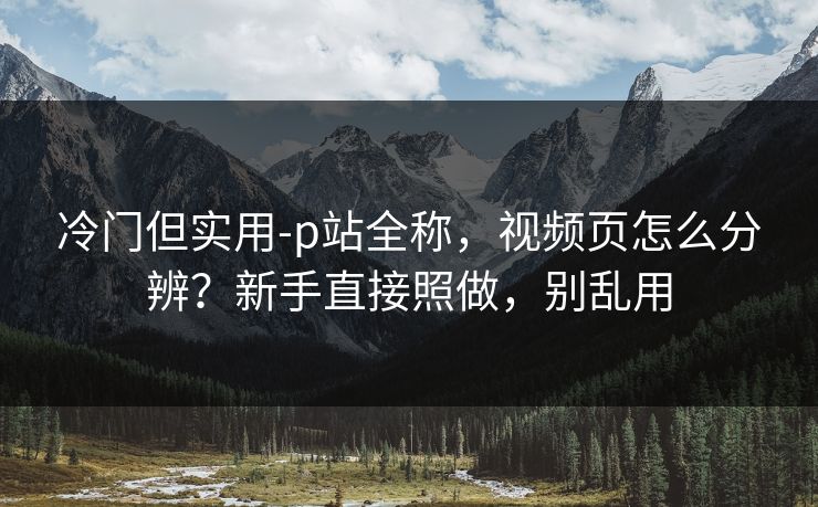 冷门但实用-p站全称，视频页怎么分辨？新手直接照做，别乱用