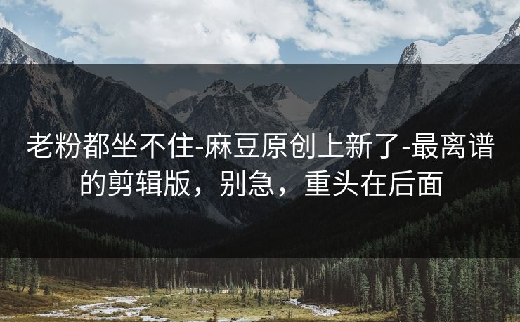 老粉都坐不住-麻豆原创上新了-最离谱的剪辑版，别急，重头在后面