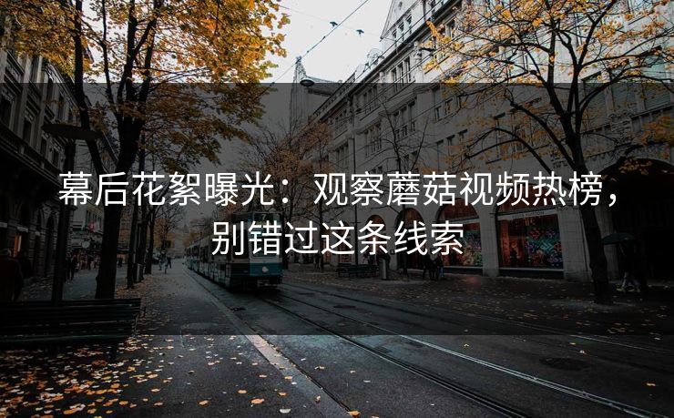 幕后花絮曝光：观察蘑菇视频热榜，别错过这条线索