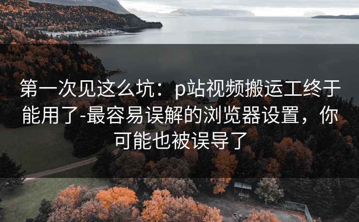 第一次见这么坑：p站视频搬运工终于能用了-最容易误解的浏览器设置，你可能也被误导了