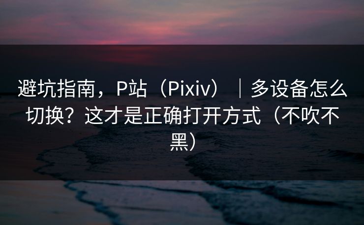 避坑指南，P站（Pixiv）｜多设备怎么切换？这才是正确打开方式（不吹不黑）
