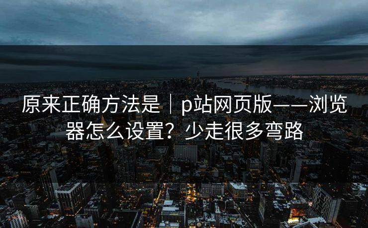 原来正确方法是｜p站网页版——浏览器怎么设置？少走很多弯路