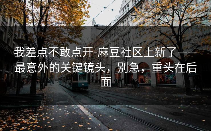 我差点不敢点开-麻豆社区上新了——最意外的关键镜头，别急，重头在后面
