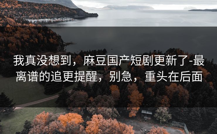 我真没想到，麻豆国产短剧更新了-最离谱的追更提醒，别急，重头在后面