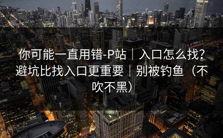 你可能一直用错-P站｜入口怎么找？避坑比找入口更重要｜别被钓鱼（不吹不黑）