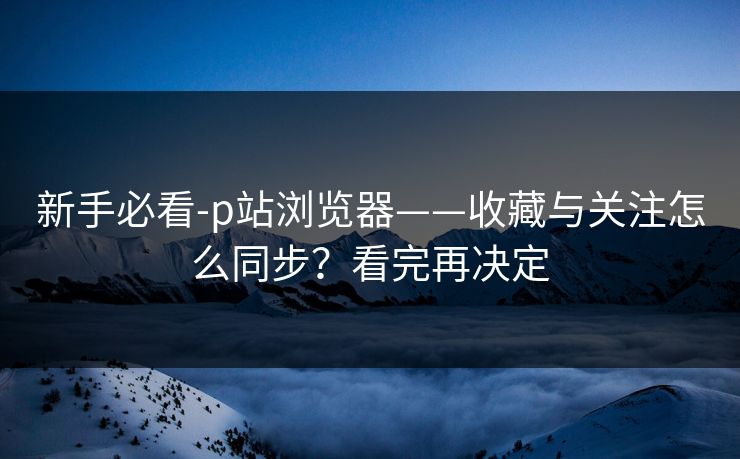 新手必看-p站浏览器——收藏与关注怎么同步？看完再决定