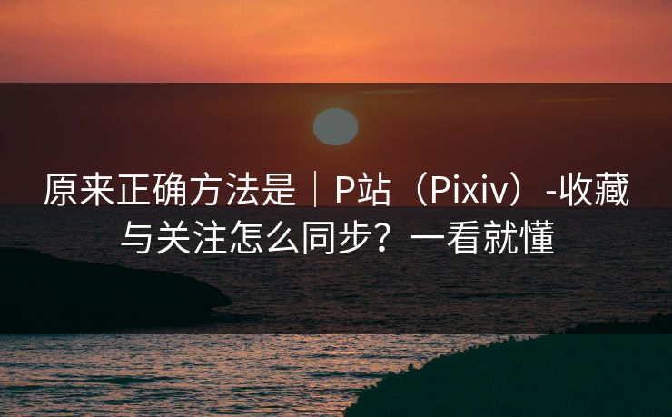 原来正确方法是|P站(Pixiv)-收藏与关注怎么同步?一看就懂