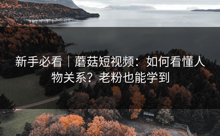 新手必看｜蘑菇短视频：如何看懂人物关系？老粉也能学到