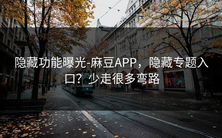 隐藏功能曝光-麻豆APP，隐藏专题入口？少走很多弯路